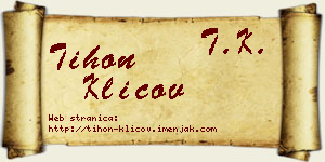 Tihon Klicov vizit kartica